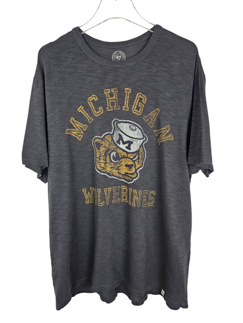 Michigan Wolverines '47 Brand Charcoal Vintage Scrum T-Shirt